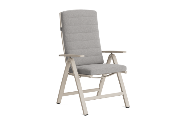 LIFE - Anabel Gartenstuhl verstellbar beige/khaki Boucle platinagrau