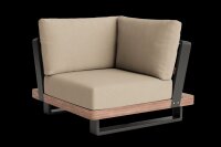 LIFE - Fitz Roy lounge lava/robust Teak Ecke Boucle sand