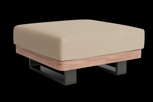 LIFE - Fitz Roy lounge lava/robust Teak Fußhocker Boucle sand