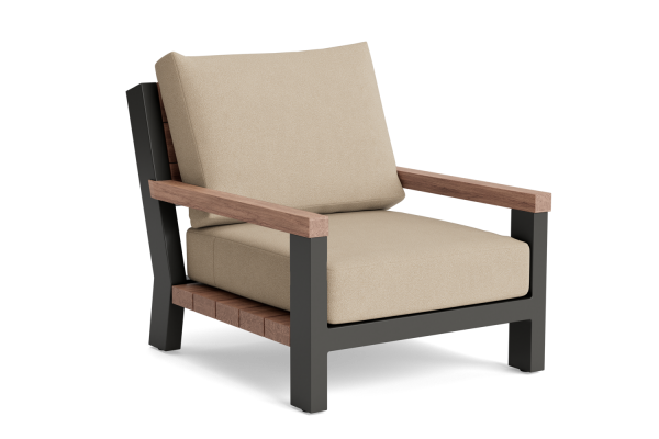 LIFE - Legend lounge lava/robust Teak Sessel Boucle sand
