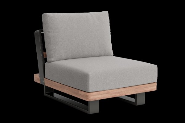 LIFE - Fitz Roy lounge lava/robust Teak Erweiterung Boucle platinagrau