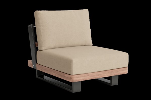 LIFE - Fitz Roy lounge lava/robust Teak Erweiterung Boucle sand