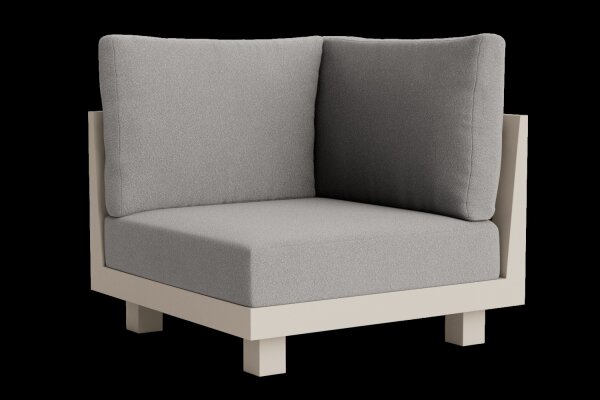 LIFE - Himalaya lounge beige/FSC robust Teak Ecke Boucle platinagrau