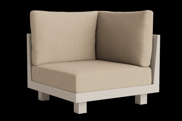 LIFE - Himalaya lounge beige/FSC robust Teak Ecke Boucle sand