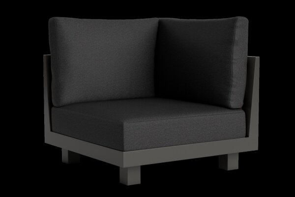 LIFE - Himalaya lounge lava/FSC robust Teak Ecke Soltex graphit