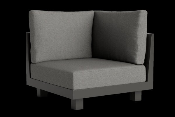 LIFE - Himalaya lounge lava/FSC robust Teak Ecke Soltex nebelgrau