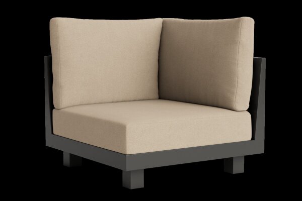 LIFE - Himalaya lounge lava/FSC robust Teak Ecke Boucle sand