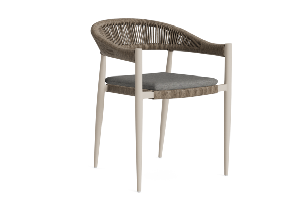 LIFE - Ibiza Gartenstuhl beige/taupe geflecht Soltex nebelgrau