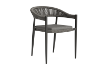 LIFE - Ibiza Gartenstuhl lava/grey geflecht Soltex nebelgrau