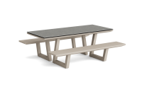 LIFE - Lotus Picknicktisch beige 210x90 Keramik betonlook