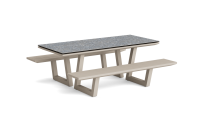 LIFE - Lotus Picknicktisch beige 210x90 Keramik ceppo greige