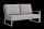 LIFE - Montana lounge beige/FSC robust Teak 2-Sitz Bank links Boucle platinagrau